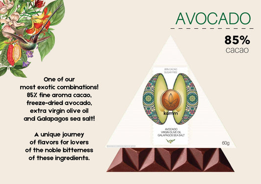 85% Cacao, Avocado Ancestral #TreetoBar Superfood Chocolate 60grs