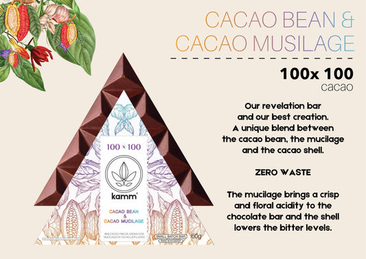 85% Cacao Beans & Mucilage, 100x100 circular economy Superfood Chocolate 60grs