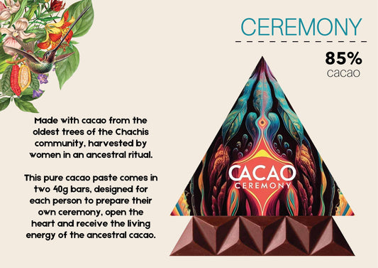 100% Cacao Ceremony Functional Superfood Cacao bar 80grs(2x40grs)
