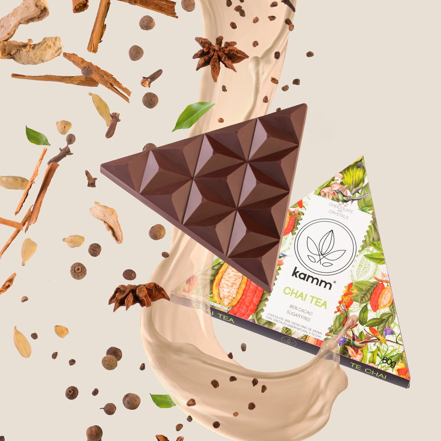85% Cacao, Chai Tea Ancestral #TreetoBar Superfood Chocolate 60grs