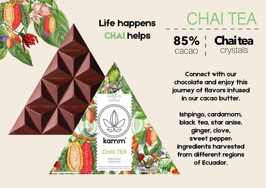 85% Cacao, Chai Tea Ancestral #TreetoBar Superfood Chocolate 60grs