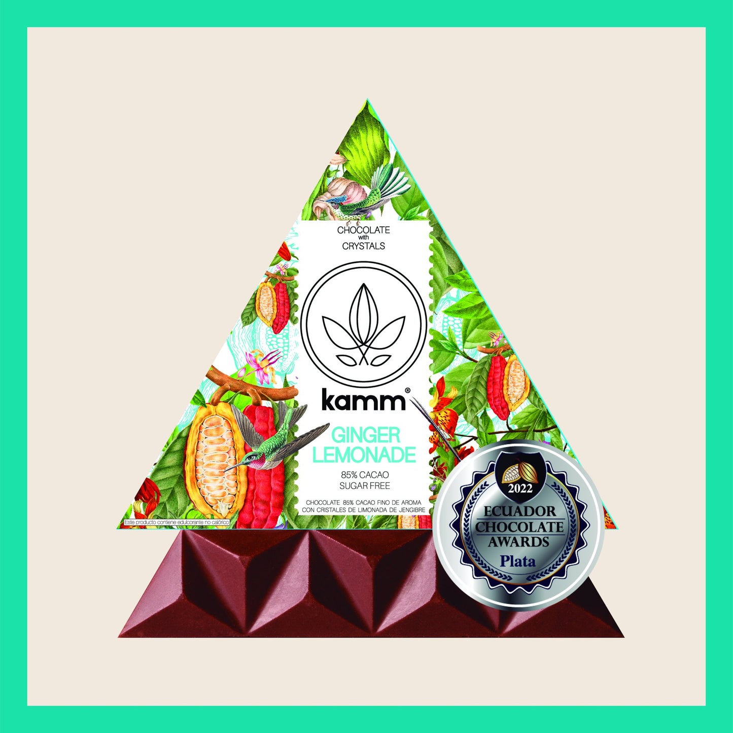 85% Cacao, Ginger Lemonade Ancestral #TreetoBar Superfood Chocolate 60grs