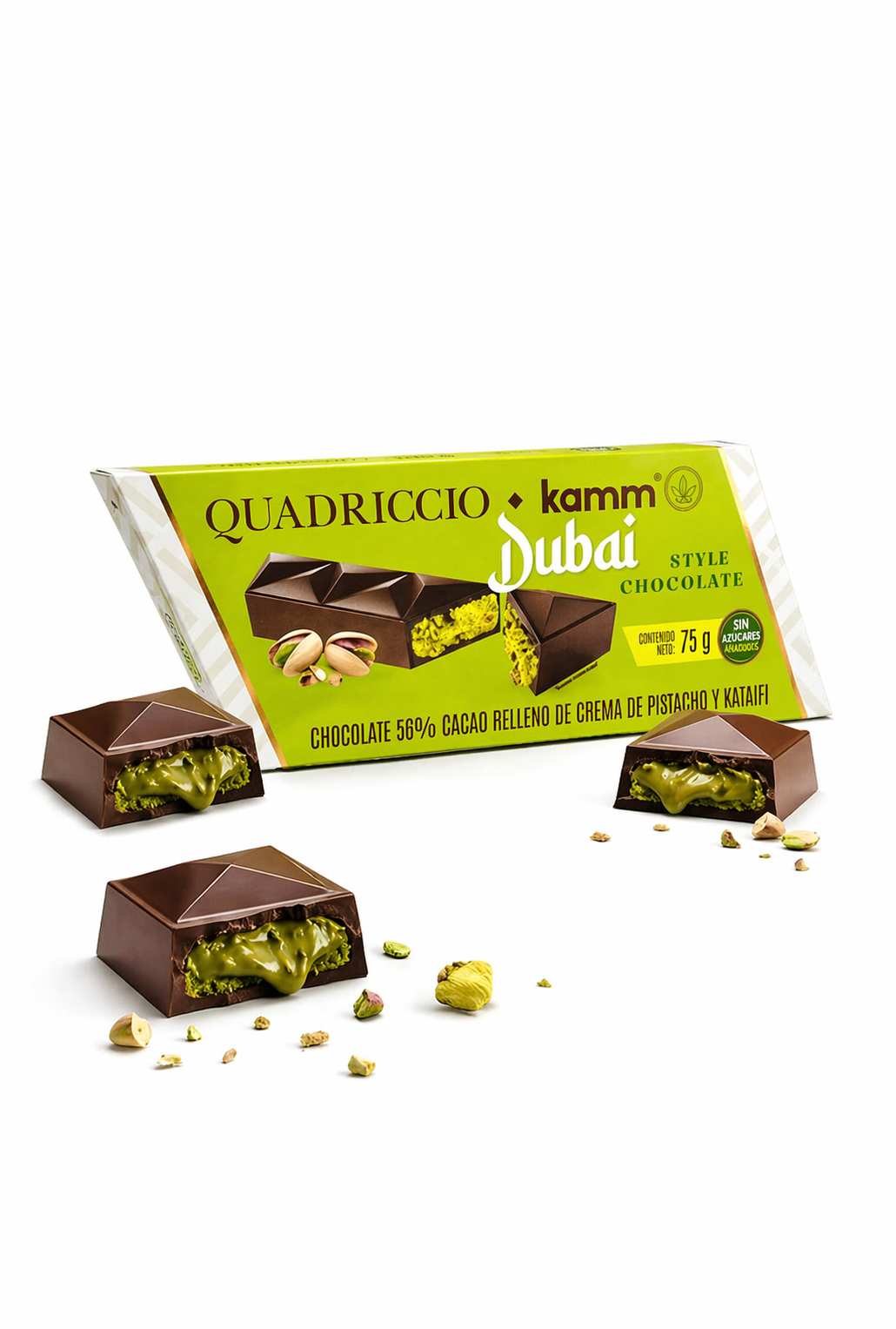 65% Dubai-Style Chocolate – Quadriccio Collaboration | No Sugar Added (75g)