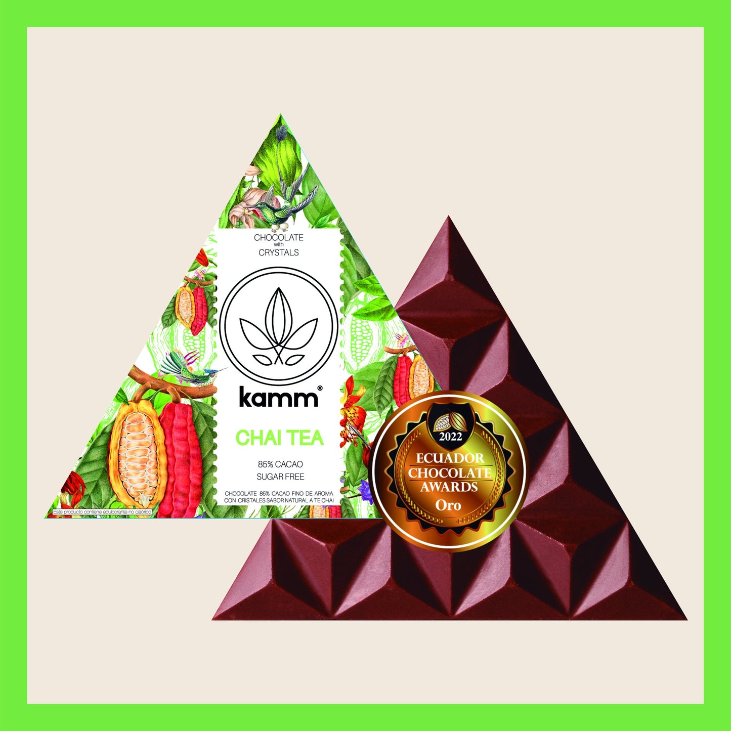 85% Cacao, Chai Tea Ancestral #TreetoBar Superfood Chocolate 60grs