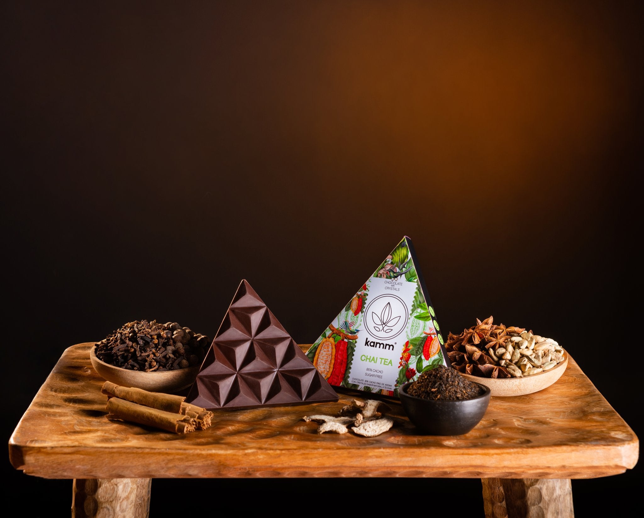 85% Chai Tea Dark Chocolate – Sugar-Free Superfood | Ecuadorian